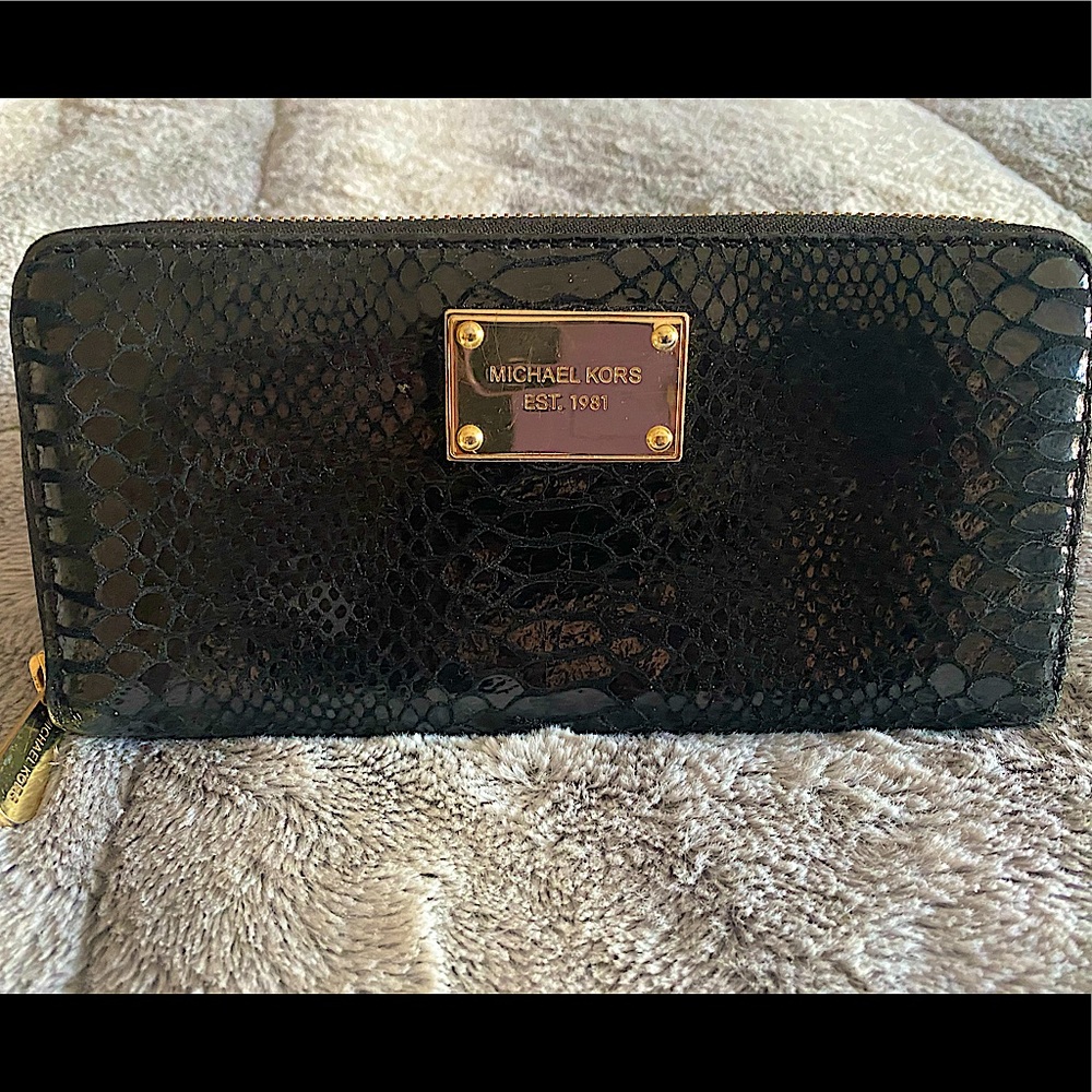 Michael Kors Black Snake Wallet